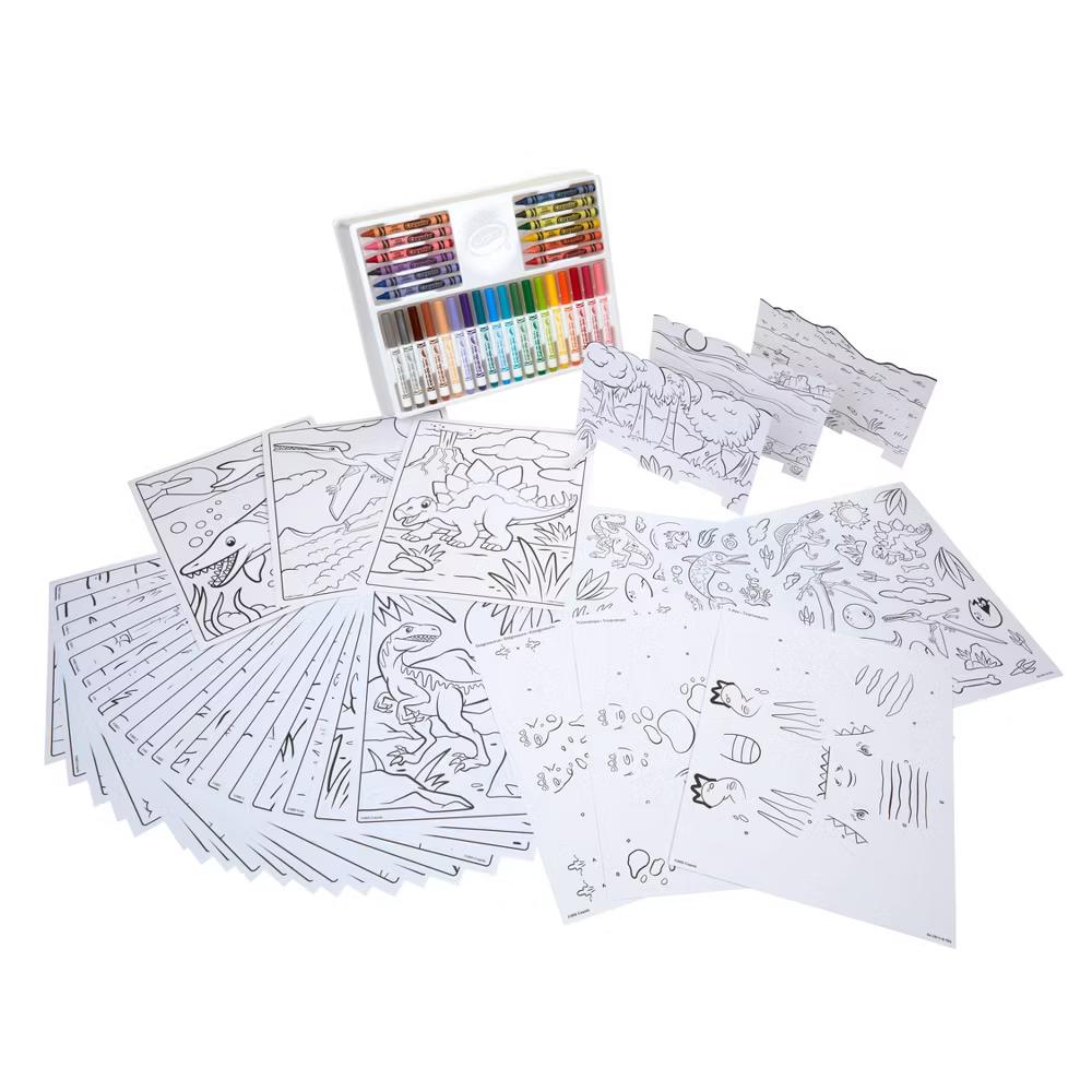 Crayola Dinosaurs Creativity Kit: Dinosaur Coloring Pages & Crayons for Kids, Drawing & Coloring Craft Activity, Ages 4+ - Image 4
