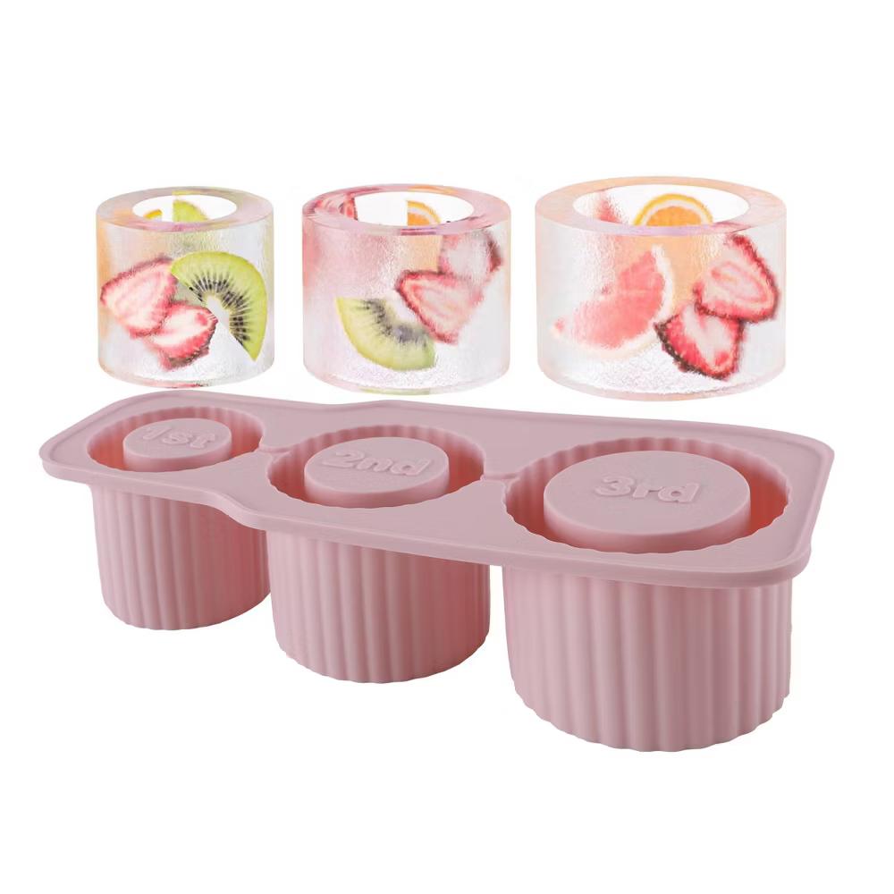 40oz Silicone 3 Tier Tumbler Ice Mold with Lid - Image 9