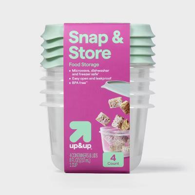 Snap & Store Square Food Storage Containers - 8 fl oz/4ct - Image 2