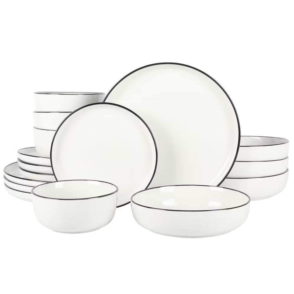 Oslo 16-Piece Porcelain Plates and Bowls Dinnerware Set - Image 2