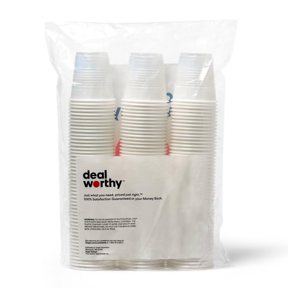 White Disposable Cups - 3oz/150ct - Solid Pattern, Cold Beverages - Image 3
