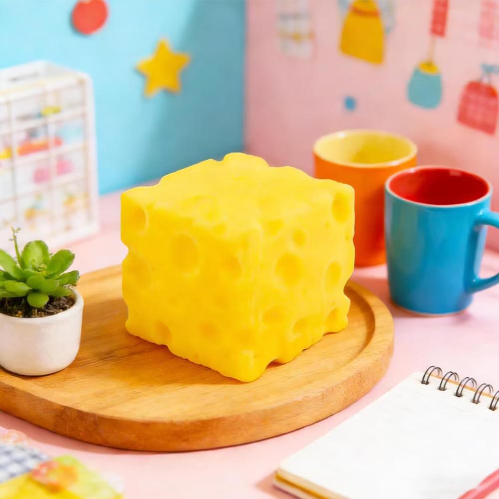 Puka Creations Cheese Squishy 2-Inch Stress Reliever | 1 Piece