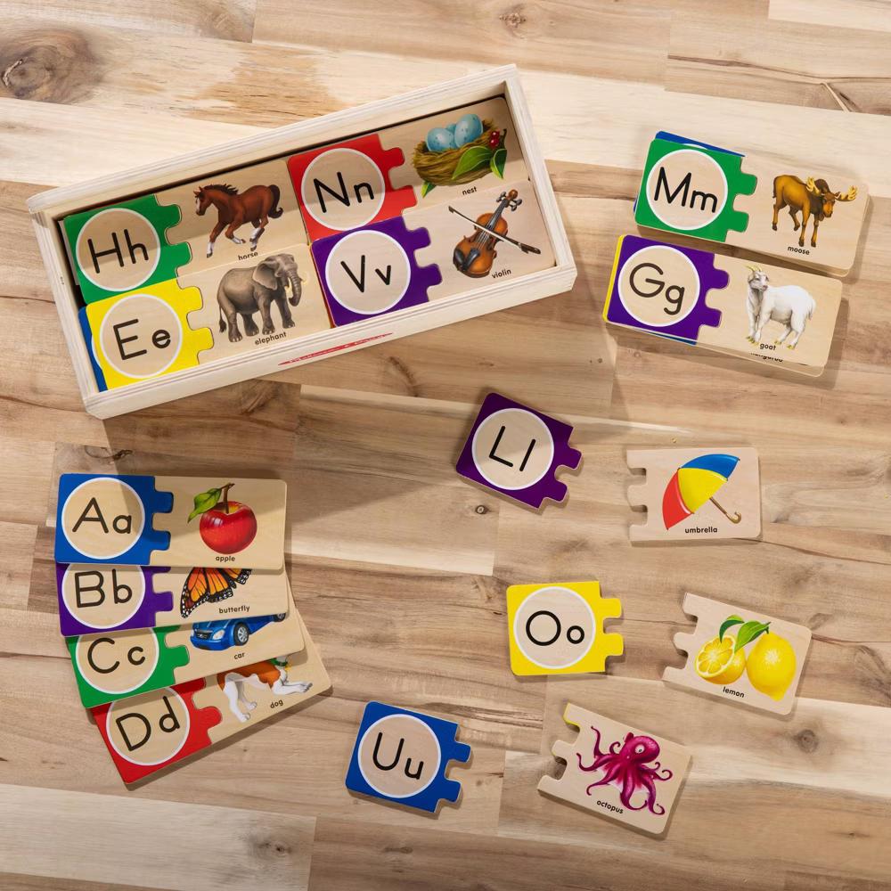 Self-Correcting Alphabet Wooden Puzzles with Storage Box 52pc: Educational Toddler Toy, Language & Motor Skills - Image 8