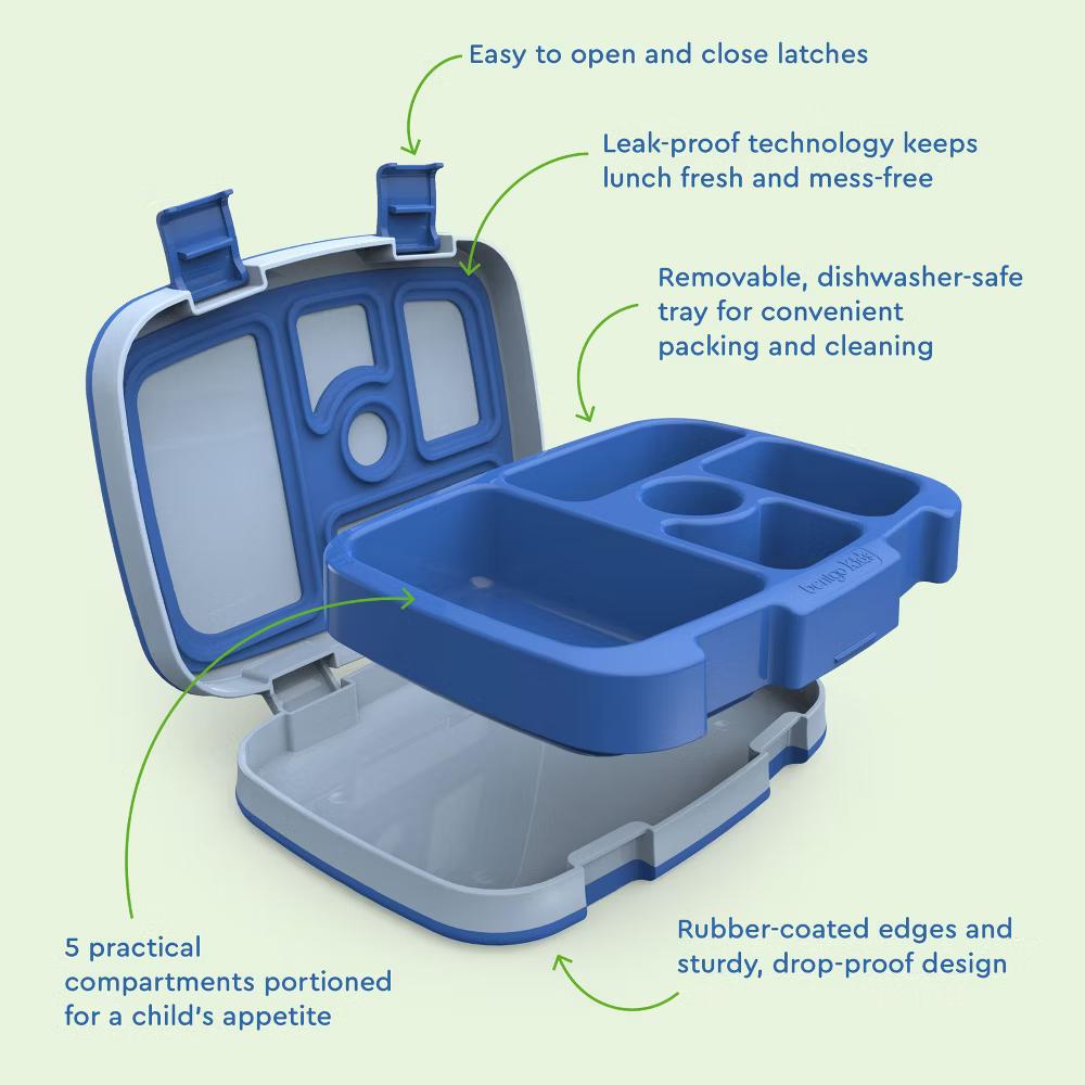 Kids' Brights Leakproof, 5 Compartment Bento-Style Kids' Lunch Box - Image 8