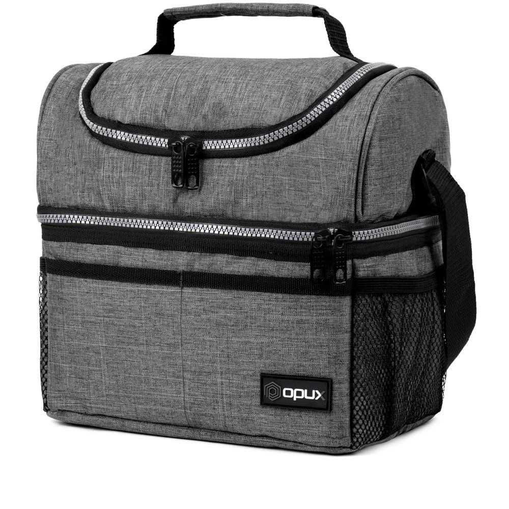 Double Decker Lunch Box Men Women, Insulated Leakproof Cooler Bag Adult Work, Dual Compartment Pail Tote Boys Girls Kids - Image 46