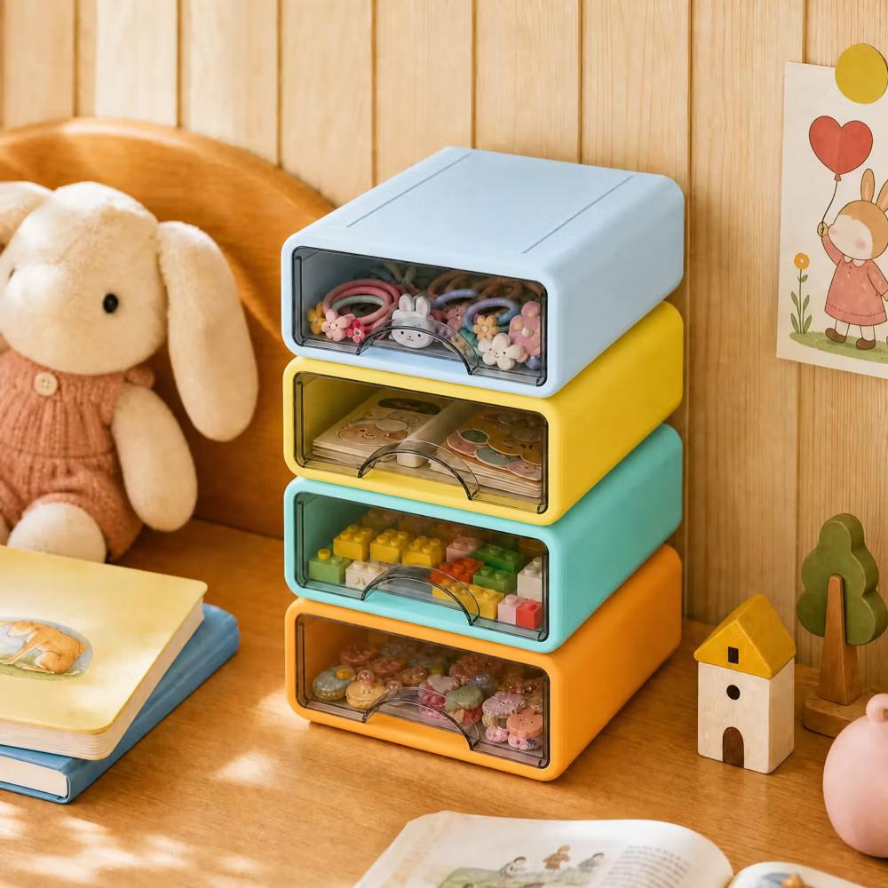 Stackable Storage Drawer with Dividers, Transparent PP Material Desktop Organizer, Durable Thickened Storage Container - Image 39