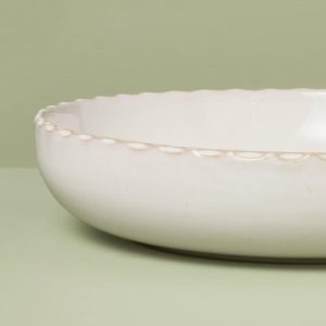 28 fl oz Stoneware Pinched Edge Pasta/Grain Bowl - with Magnolia