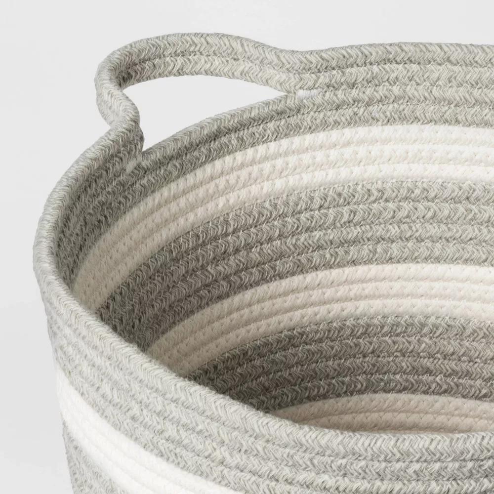 Striped Coiled Kids' Rope Basket - Image 12