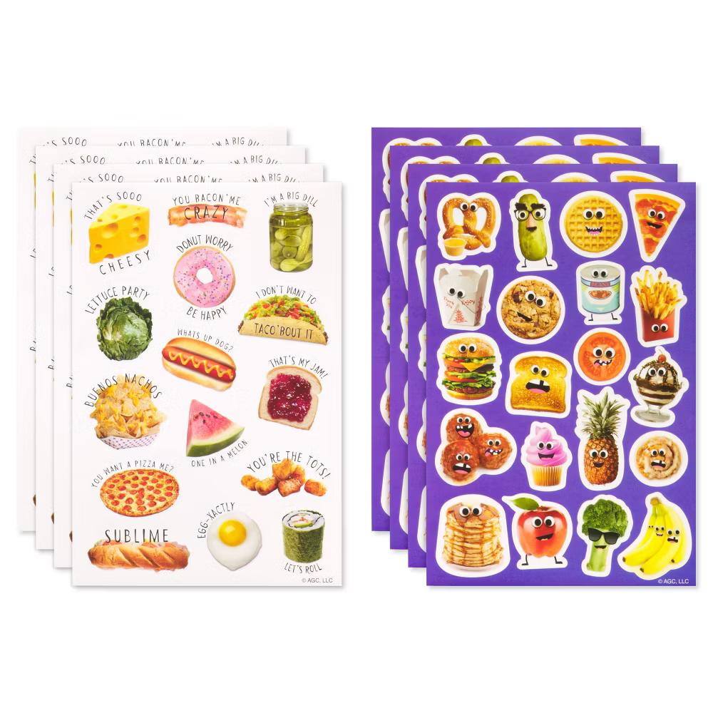 Food Puns and Goofy Food Faces Stickers 140ct - 8 Sheets - Image 3