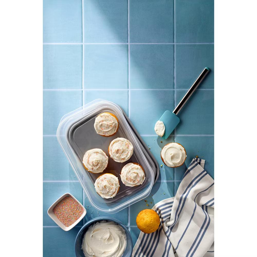 EveryWare Rectangle Food Storage Containers - 1 Gallon - 4pcs/2ct - Gray: Leak-Resistant, 2 Containers With Lids - Image 7