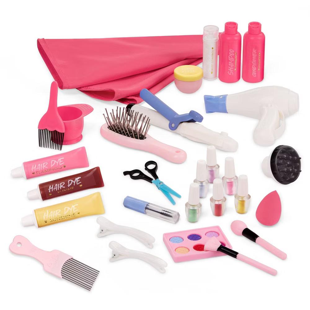 Style & Shine Light-Up Hair Salon Playset & Accessories for 18" Dolls - Image 4