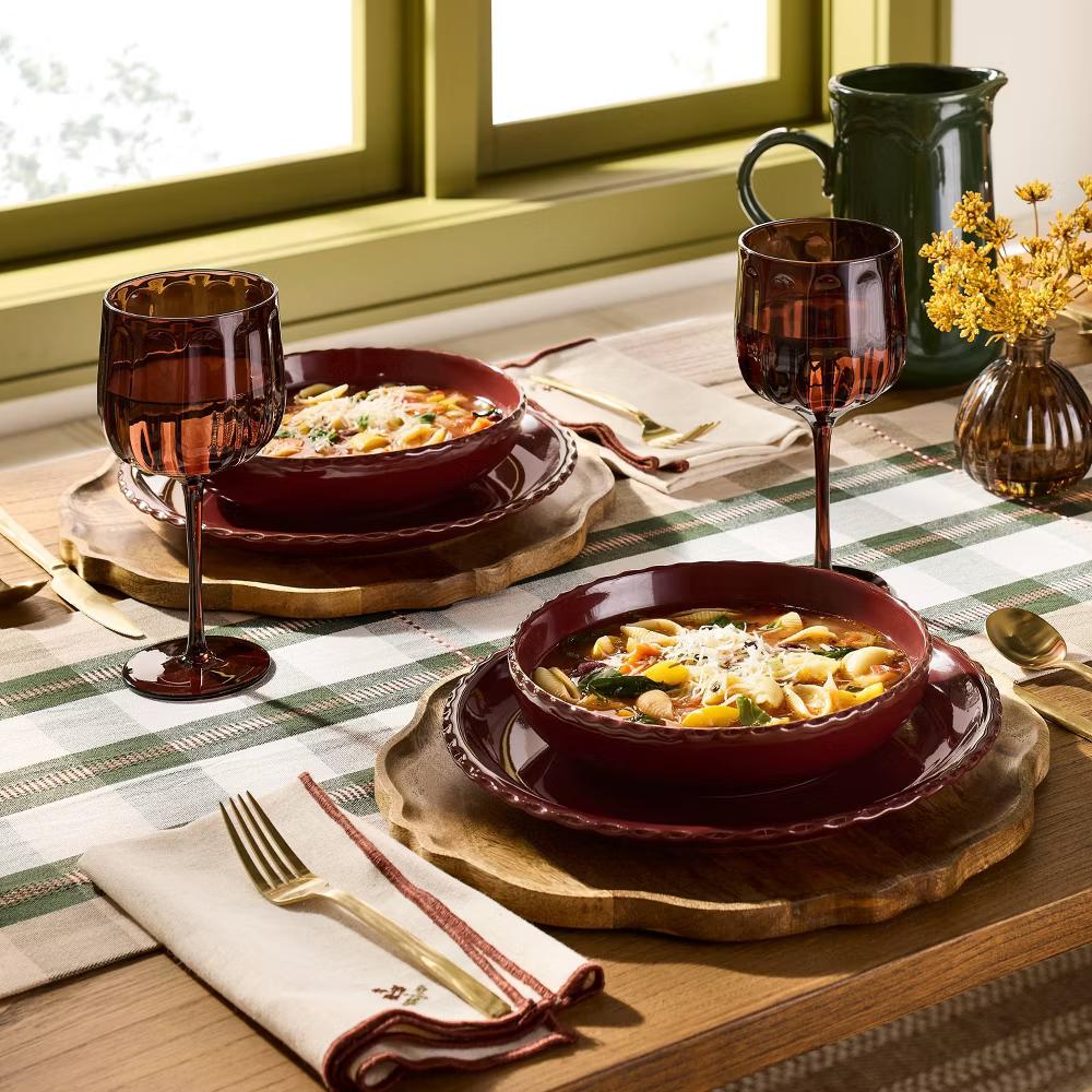 10.5" Pinched Edge Stoneware Plate - with Magnolia - Image 5