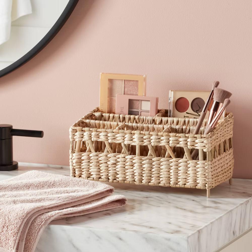 Natural Woven Makeup Organizer - Image 3