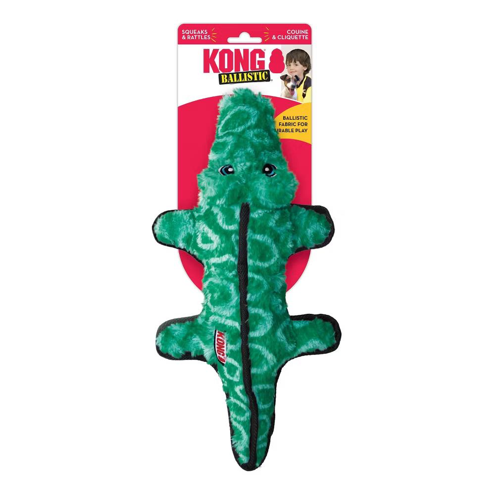 KONG Tough Plush Gator Dog Toy - Green: For Medium & Large Dogs, Occupy & Cuddle Activity - Image 2