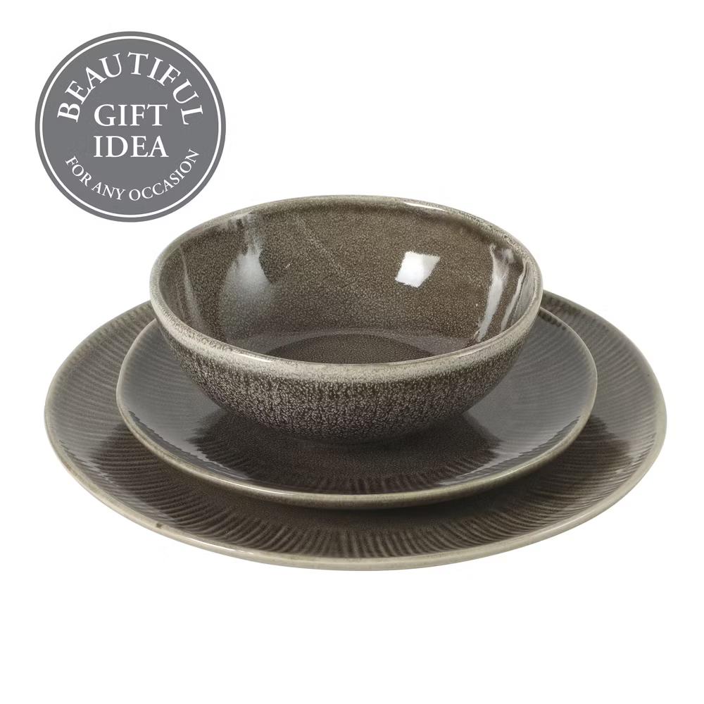 Sandy Pines Stoneware 12 Piece Reactive Glaze Dinnerware Set - Service for 4 - Image 3