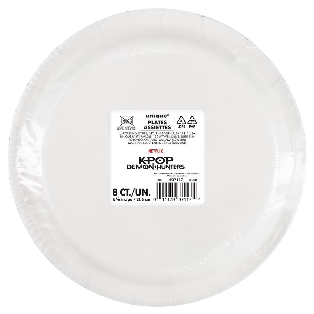 KPop Demon Hunters Round 9" Disposable Dinner Plates 8ct - Image 2