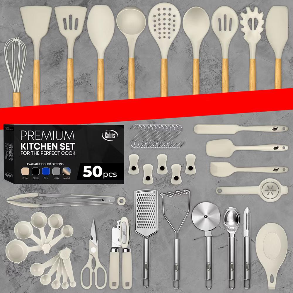 Kitchen Utensils Set, 50 Piece Silicone And Stainless Steel Cooking Utensils, Heat Resistant Kitchen Tools - Image 22