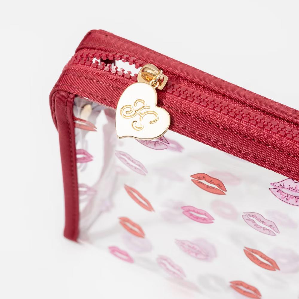 Cosmetic Bag - Lips: Vinyl Material, Zipper Closure - Image 2