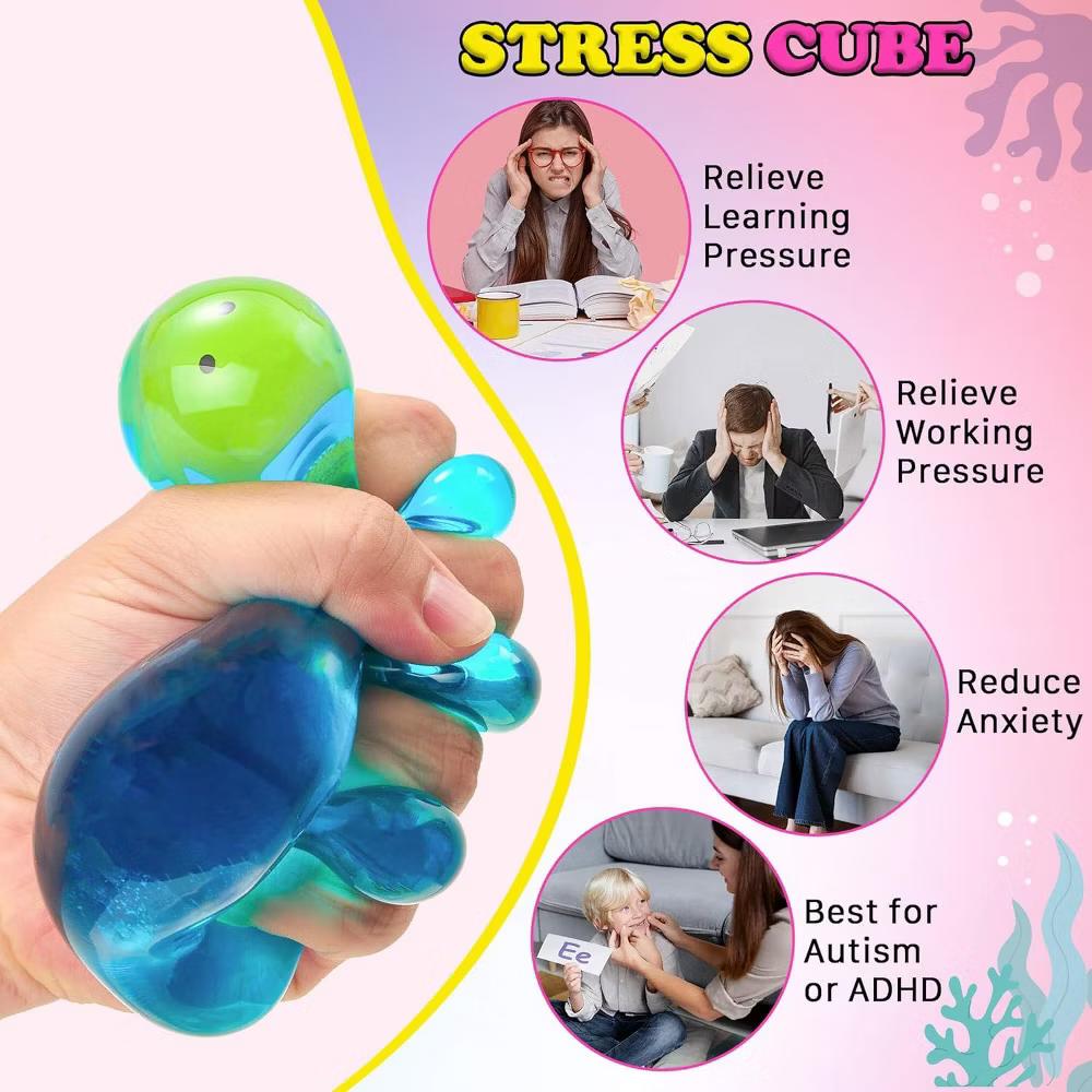 Link Cube Octopus Squishy, Slow Rise Sensory Fidget Toy Random (2pk) - Image 3