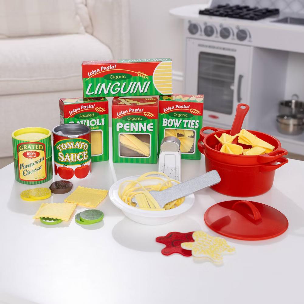 Prepare & Serve Pasta Play Food Set: Creative Pretend Kitchen Accessories, 55 Pieces - Image 5