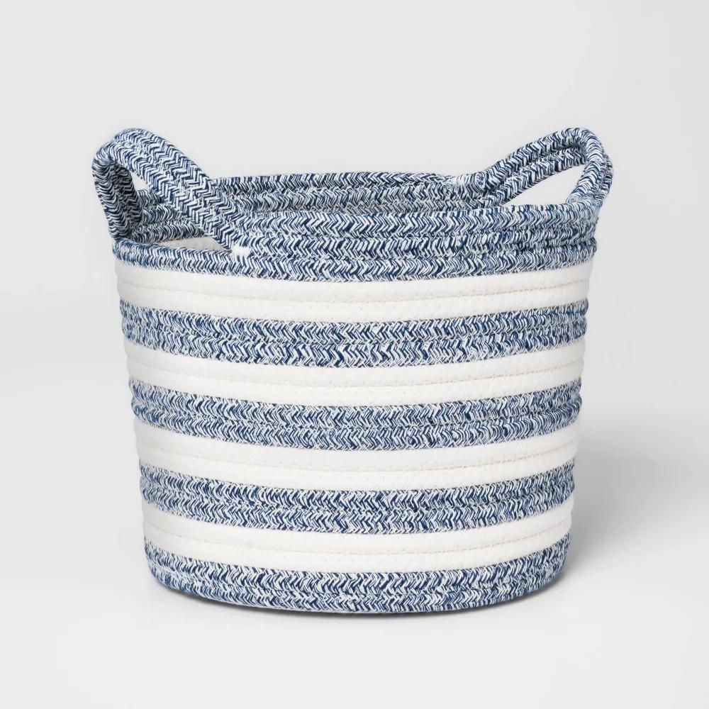 Striped Coiled Kids' Rope Basket - Image 2