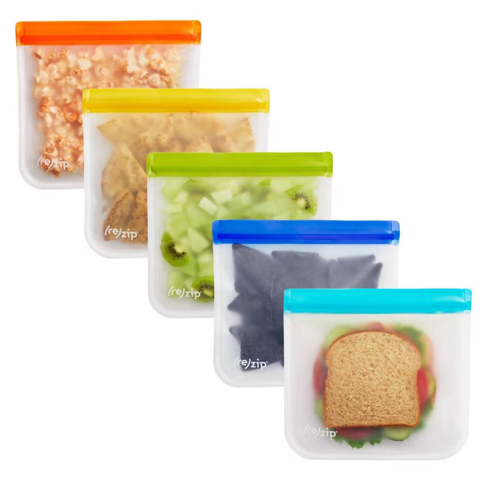 (re)zip Reusable Leakproof Flat Sandwich Lunch Bags - 5pk - Image 5