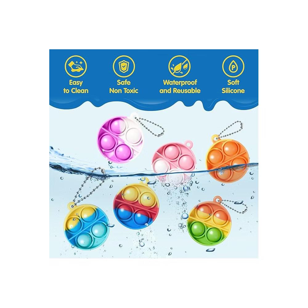 Pop Fidget Keychain Mini Fidget Toys Bulk 30 Pack Party Favors for Kids 4-8,8-12 Years Kids, Goodie Bag Stuffers Fidgets for Prizes Sensory Fidget Toy - Image 11