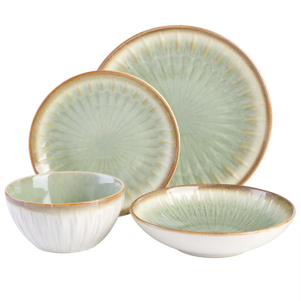 Mayfair Bay 16-Piece Embossed Double Bowl Reactive Dinnerware Set - Image 4