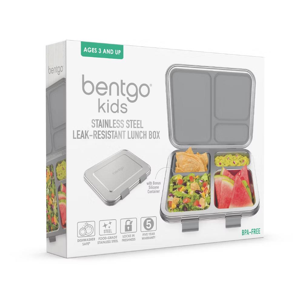 Kids' Stainless Steel Leakproof 3 Compartments Bento-Style Lunch Box - Image 44