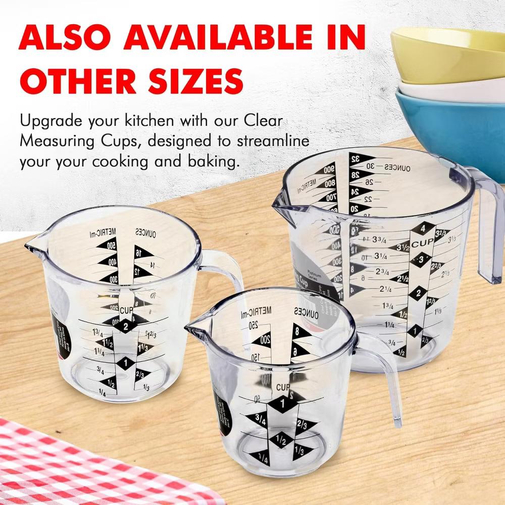 2 Cup Capacity Clear Plastic Measuring Cup with Pour Spout & Handle - Image 6