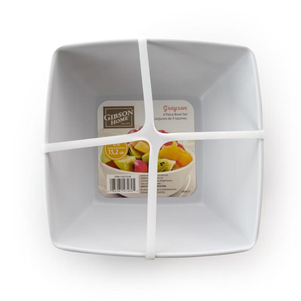 Grayson 4 Piece 6 Inch Melamine Bowl Set in Assorted Colors - Image 11