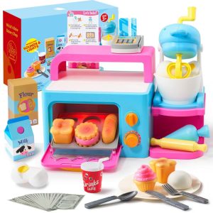 Toddler Bakery Toy Set with Electronic Oven & Mixer, Pretend Play Toy for Toddlers, Birthday Christmas Gift for Kids Girls Boys Ages 3 4 5 6