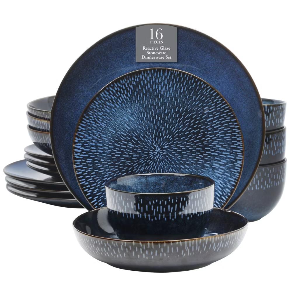 Matisse 16-Piece Reactive Stoneware Double Bowl Dinnerware Set - Image 9