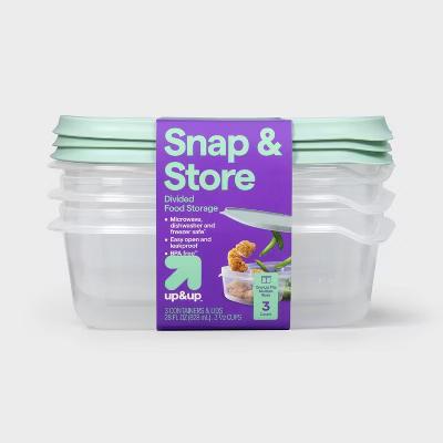Snap & Store Divided Rectangle Food Storage Containers - 28 fl oz/3ct - Image 2