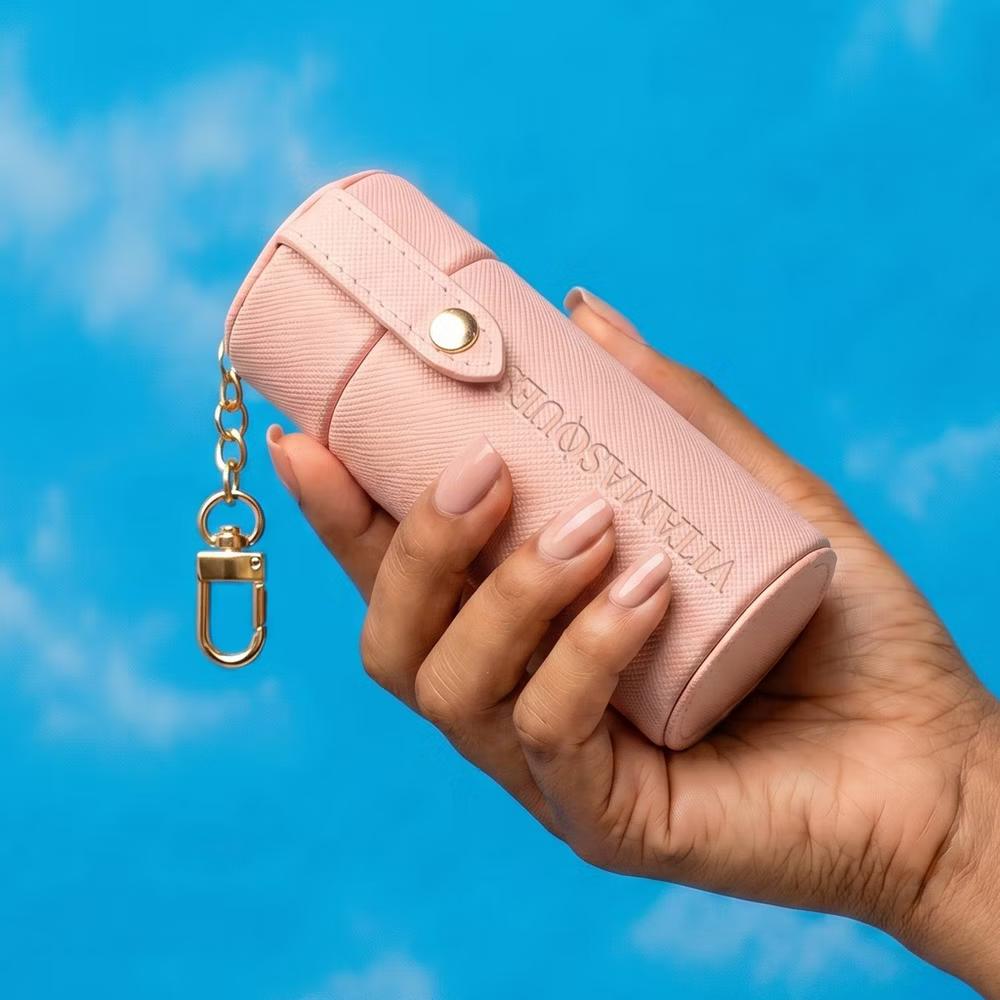 Vitamasques Lip Case Keychain Makeup Pouches - Trio Light Pink/Nude - Image 3