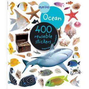 Eyelike Stickers Ocean - Workman: 400 Reusable Kids Stickers, Ocean Theme, 12 Sheets, Planner Stickers
