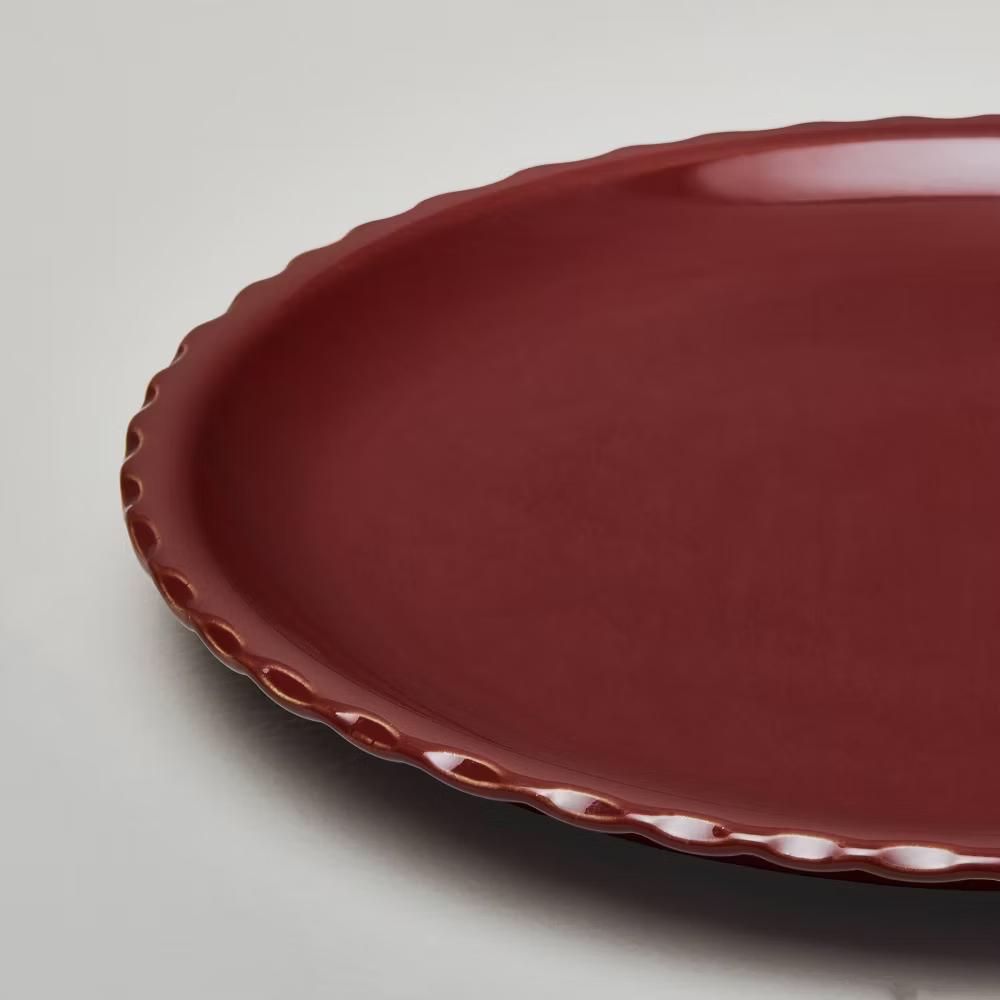 10.5" Pinched Edge Stoneware Plate - with Magnolia - Image 7