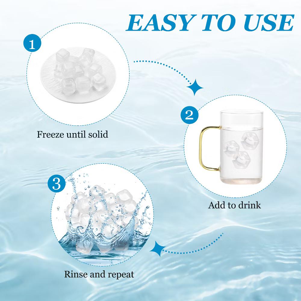 Plastic Durable Lightweight Compact Ice Cube Tray 2.54 x 2.54cm / 1 x 1 inch White Glossy 24 Pcs - Image 5