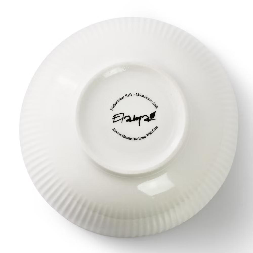 Gretel 6 Piece Round Stoneware Cereal Bowl Set in White