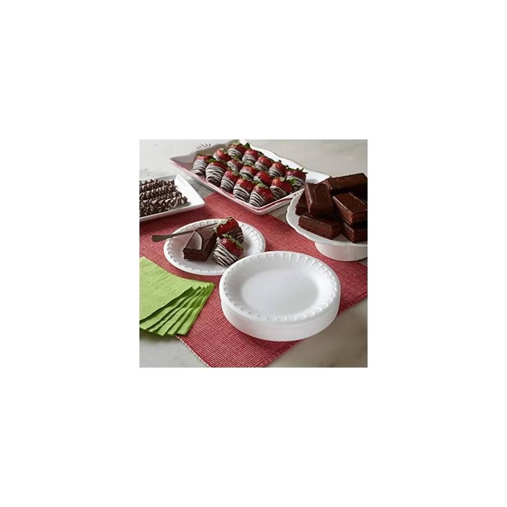 Hefty Everyday Soak Proof Disposable Plates - 45ct: Round, White, Foam, 8.875 Inch - Image 3