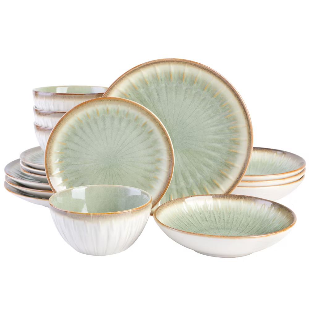 Mayfair Bay 16-Piece Embossed Double Bowl Reactive Dinnerware Set - Image 8