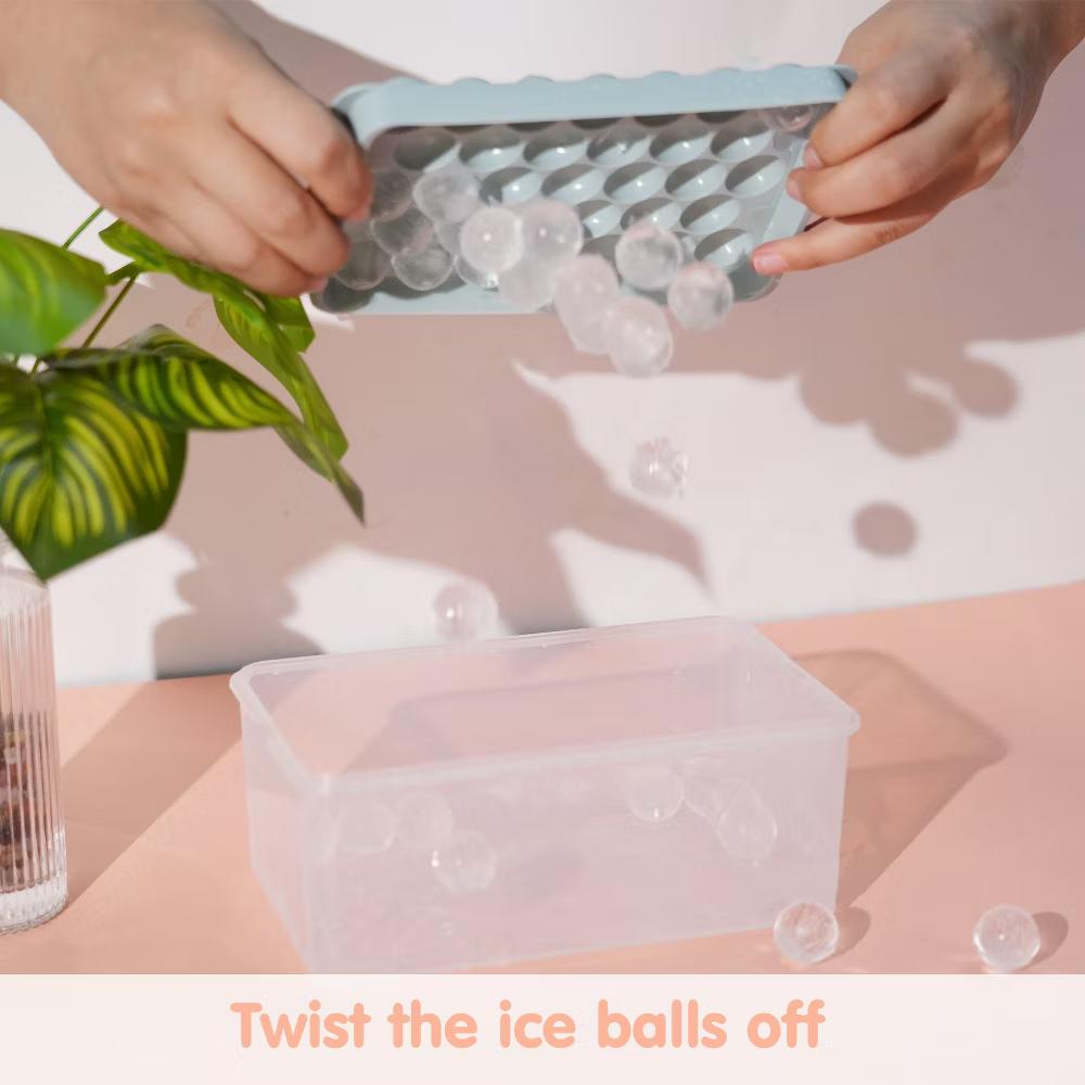0.8 Inch Round Ice Cube Tray with Lid & Storage Bin, Small Sphere Ice Ball Molds for Freezer, Reusable Ice Maker Tray for Whiskey, Cocktails & Drinks - Image 5