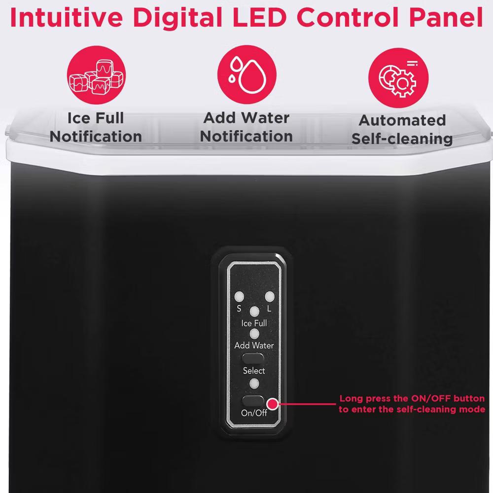 Frigidaire 26lb Compact Countertop Ice Maker Black: Portable Countertop Ice Machine, Bullet Ice, 26lb Daily Production - Image 3