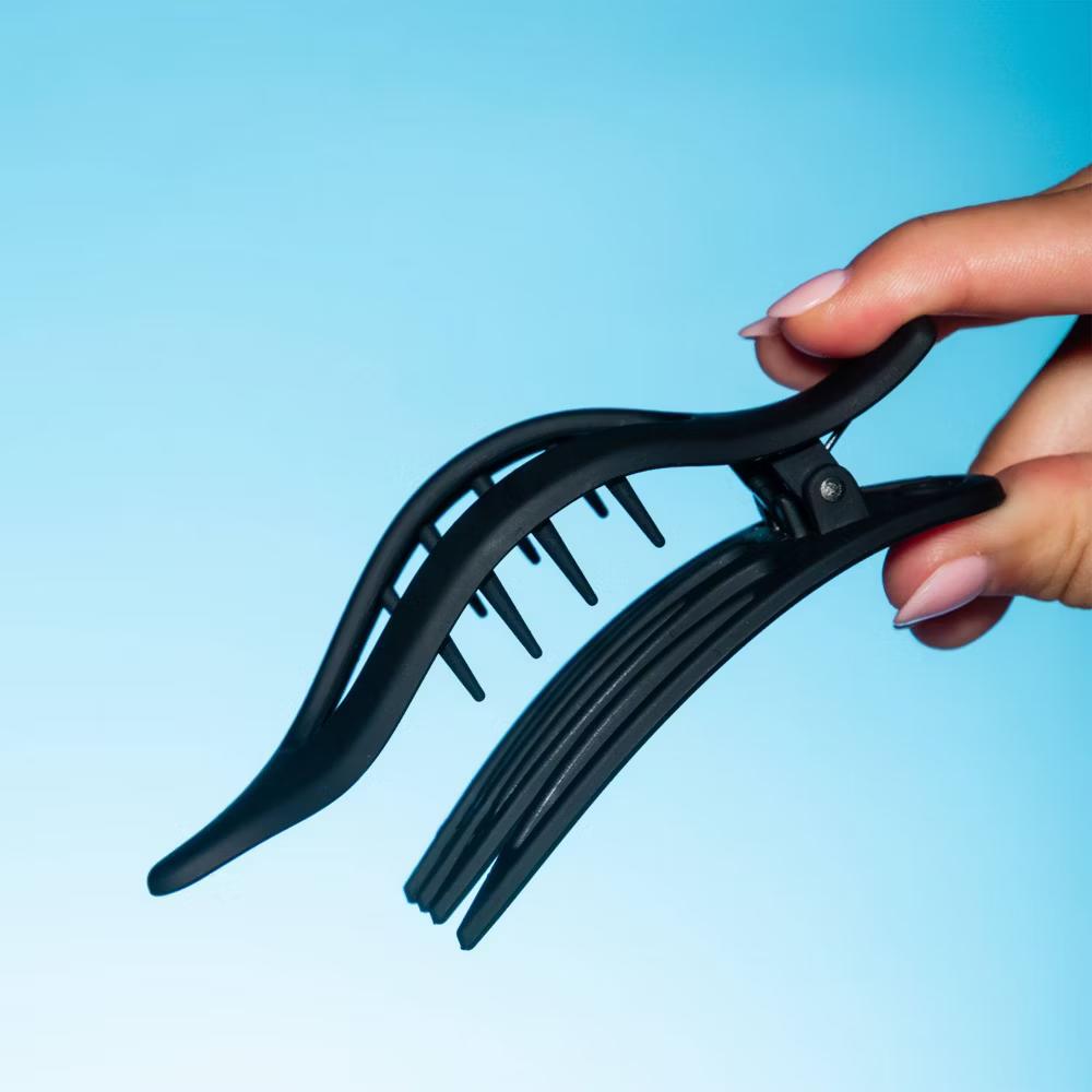Lay Back Oval Claw Clips for Medium Hair - Black/Tort - 2ct - Image 4