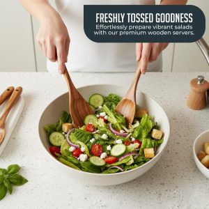 Premium Natural Teak Wood Kitchen Utensil Set, Spoons & Spatula Wooden Cooking Utensils Set, Non-Stick Hand Wash Kitchen Tool Set, 6 Piece Utensil Set