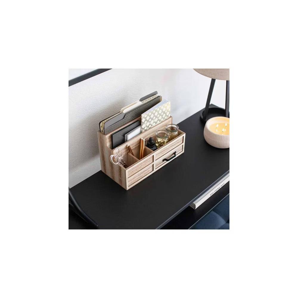 Blu Monaco Wood Mail Organizer with Drawer & Pen Holder - Image 16