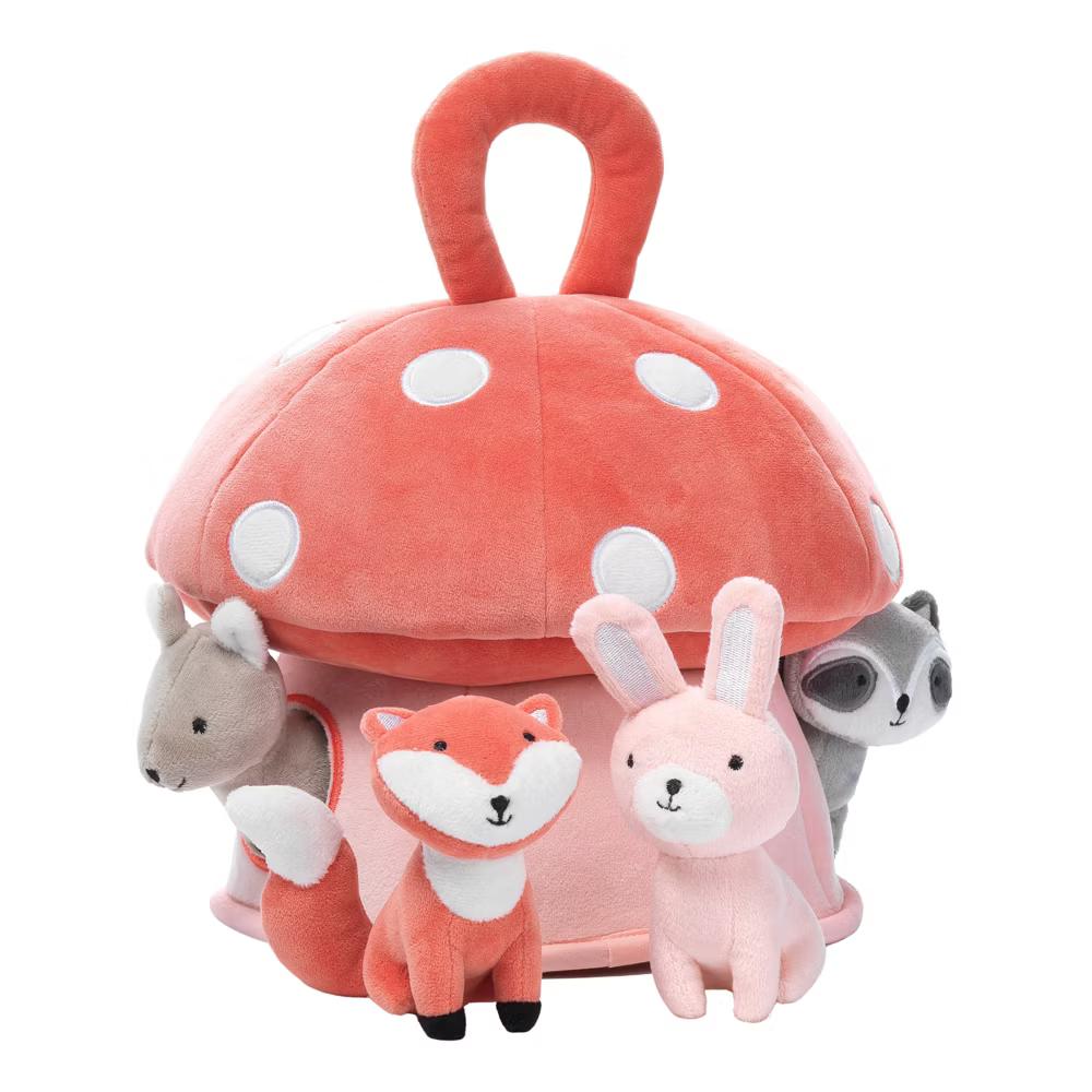 Interactive Plush Mushroom House with Stuffed Animal Toys - Image 3