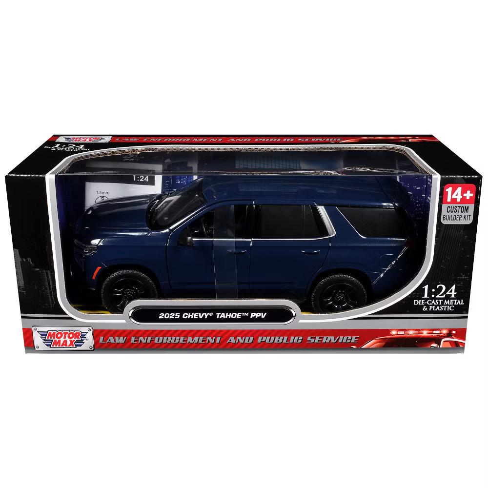 2025 Chevrolet Tahoe PPV Dark Blue "Custom Builder's Kit" Series 1/24 Diecast Model Car - Image 7