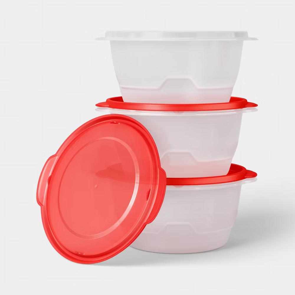 Medium Round Bowl Food Storage Containers - 48oz/3ct - Image 3