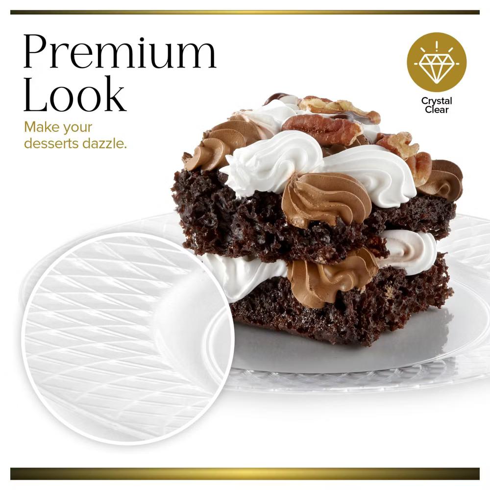 Stock Your Home 6-Inch Premium Clear Plastic Dessert Plates (100 Pack)